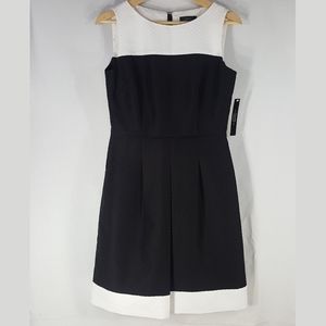 NWT Tahari ASL Black & White Quilt Stitch Dress